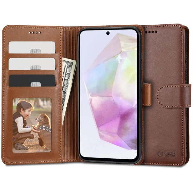 Чехол-книжка Tech-Protect Wallet для Samsung Galaxy A35 5G (A356) Brown (5906203691913)