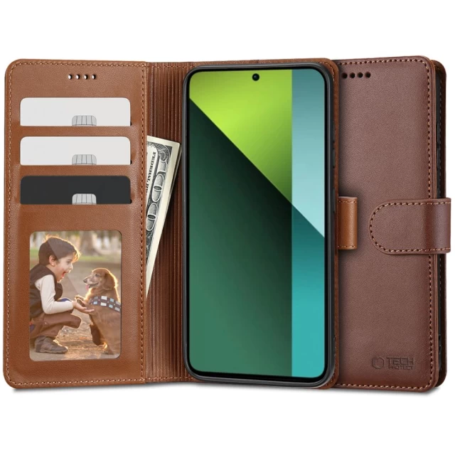 Чехол-книжка Tech-Protect Wallet для Xiaomi Redmi Note 13 Pro 5G | Poco X6 5G Brown (5906302300105)