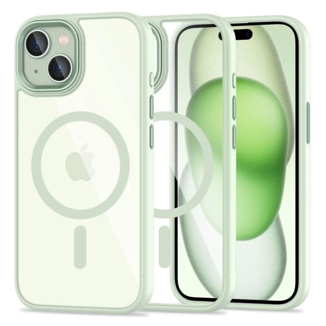 Чехол Tech-Protect MagMat для iPhone 15 Green Clear with MagSafe (5906302307982)