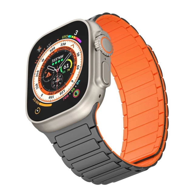 Ремешок Tech-Protect IconBand Magnetic для Apple Watch 49 | 45 | 44 | 42 mm Titanium/Orange (5906302309603)