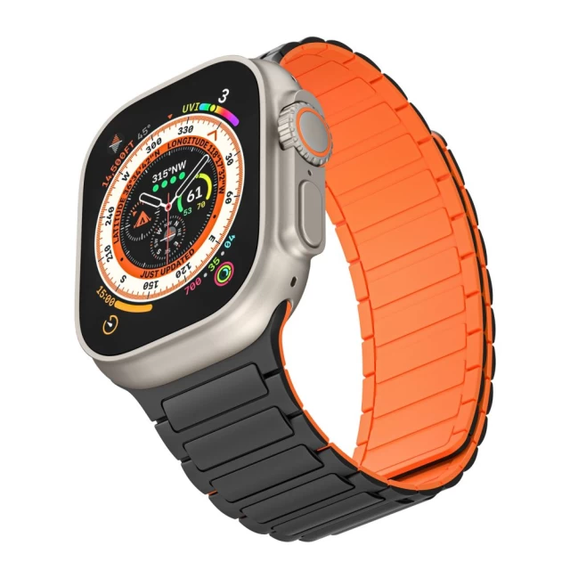 Ремешок Tech-Protect IconBand Magnetic для Apple Watch 49 | 45 | 44 | 42 mm Black/Orange (5906302309627)