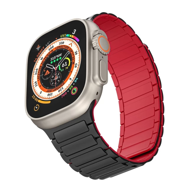 Ремінець Tech-Protect IconBand Magnetic для Apple Watch 49 | 45 | 44 | 42 mm Black/Red (5906302309634)