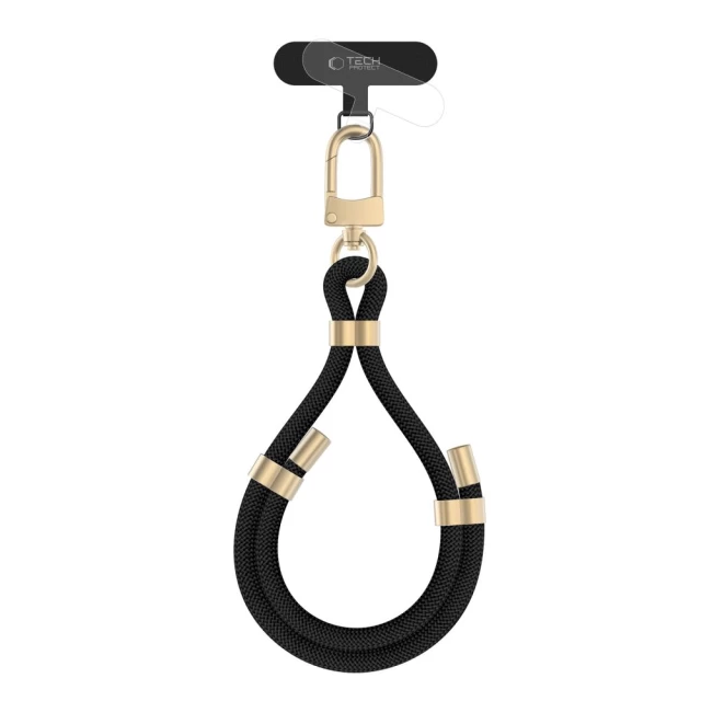 Ремешок Tech-Protect C4S Rope Wrist Strap Black Gold (5906302312733)