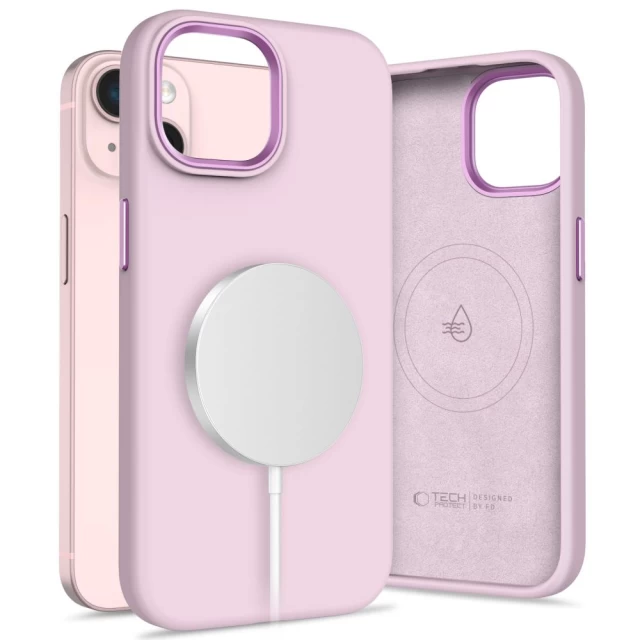 Чохол Tech-Protect Silicone Pure для iPhone 15 Pink Pearl with MagSafe (5906302321995)