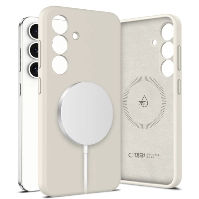 Чохол Tech-Protect Liquid Silicone для Samsung Galaxy S25 Cosmic Latte with MagSafe (5906302322152)