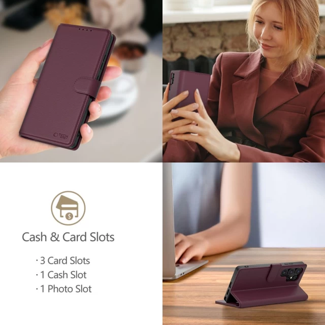 Чехол-книжка Tech-Protect Wallet для Samsung Galaxy S25 Ultra (S938) Mulberry (5906302322411)