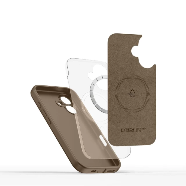 Чехол Tech-Protect Liquid Silicone для iPhone 16 Chocolate Brown with MagSafe (5906302322497)