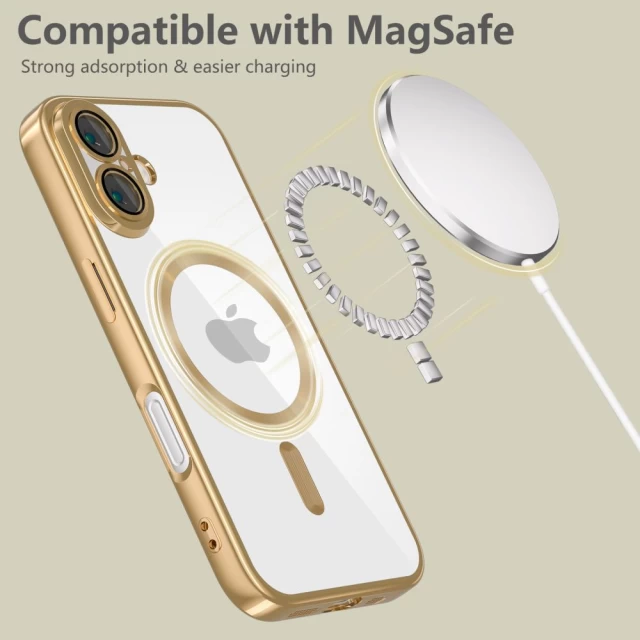 Чохол Tech-Protect MagFlex для iPhone 16e Shiny Gold with MagSafe (5906302360239)