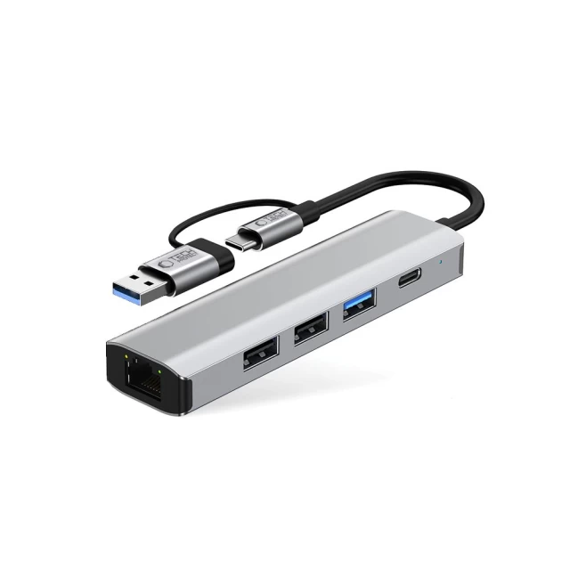 USB-хаб Tech-Protect HB03 5-in-1 USB-C to 3xUSB-A | USB-C | RJ45 Space Grey (5906302360567)