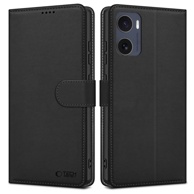 Чехол-книжка Tech-Protect Wallet для Motorola Moto G05 | E15 Matte Black (5906302361144)