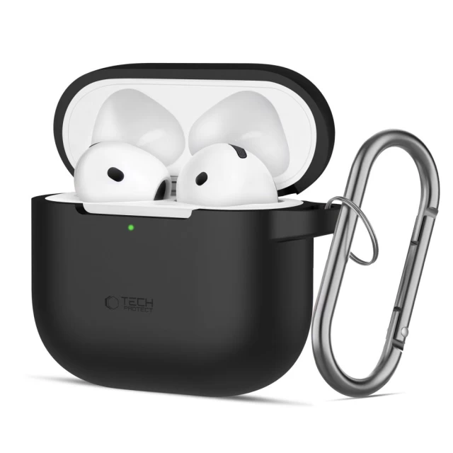 Чохол для навушників Tech-Protect Silicone Hook для AirPods 4 Black (5906302370047)