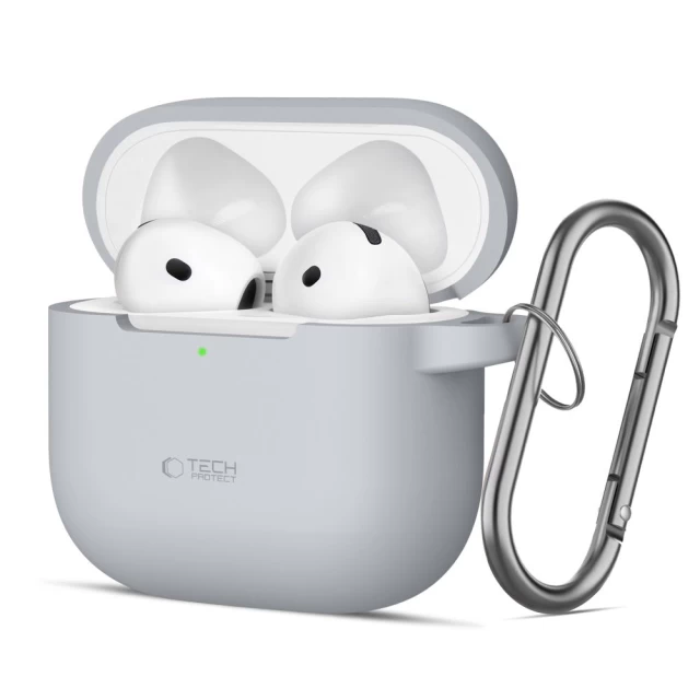 Чохол для навушників Tech-Protect Silicone Hook для AirPods 4 Crayon Grey (5906302370061)