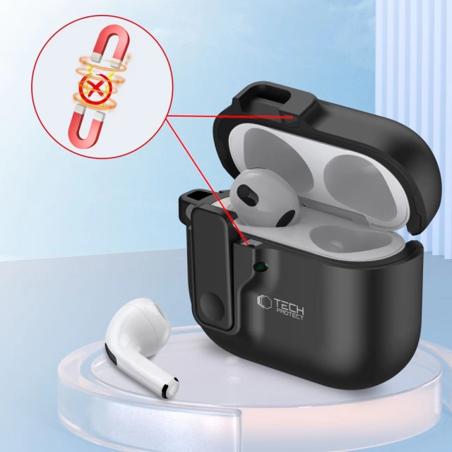 Чохол для навушників Tech-Protect Slim Hook для AirPods 4 Black (5906302371198)