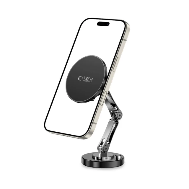 Автотримач Tech-Protect N57 Dashboard Car Mount & Desktop Phone Stand Black with MagSafe (5906302371365)