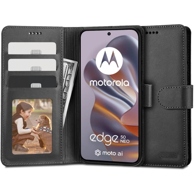 Чехол-книжка Tech-Protect Wallet для Motorola Edge 50 Neo Black (5906302371402)