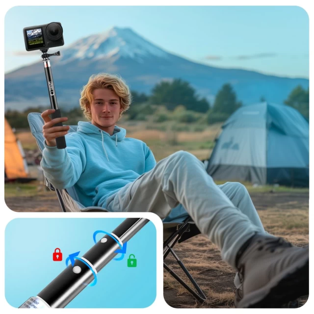 Монопод Tech-Protect GA100 Monopad & Selfie Stick для GoPro | DJI Black (5906302371747)