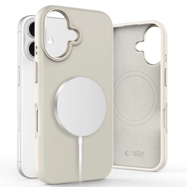 Чохол Tech-Protect Silicone Pure для iPhone 16 Cosmic Latte with MagSafe (5906302372539)