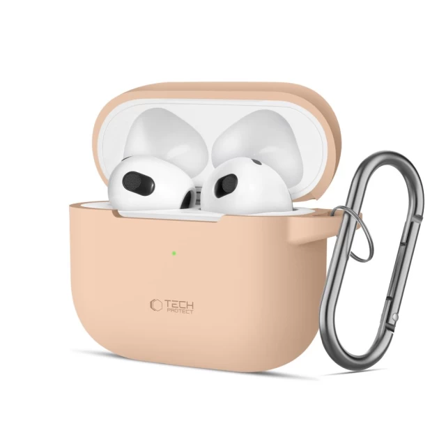 Чехол для наушников Tech-Protect Silicone Hook для AirPods 3 Caffe Latte (5906302375066)