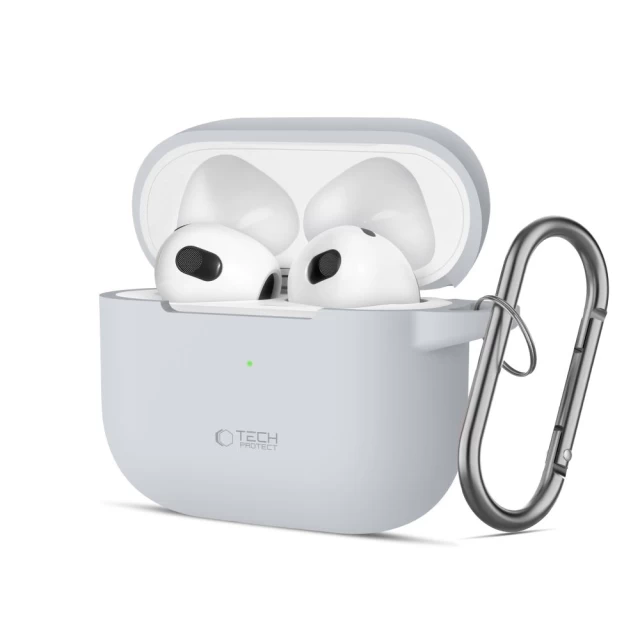 Чехол для наушников Tech-Protect Silicone Hook для AirPods 3 Crayon Grey (5906302375097)