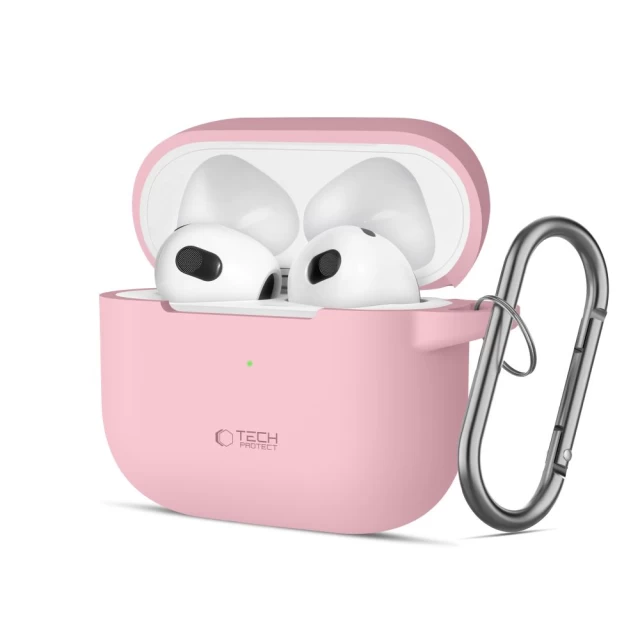 Чехол для наушников Tech-Protect Silicone Hook для AirPods 3 Dusty Pink (5906302375127)