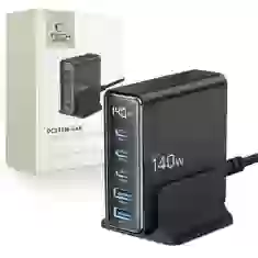 USB-хаб Tech-Protect DC140W GaN 5-Port Desktop Charger PD140W QC3.0 Black (5906302375455)