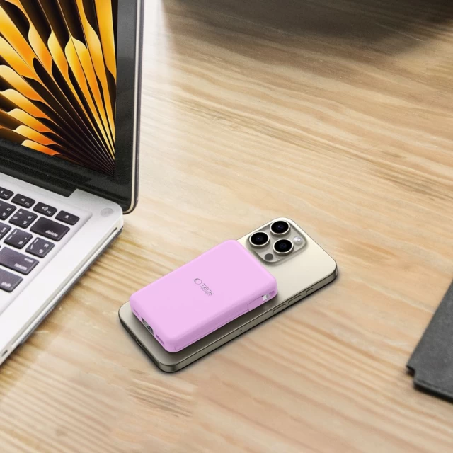 Портативное зарядное устройство Tech-Protect PB31 LifeMag 10000mAh Lavender with MagSafe (5906302375820)