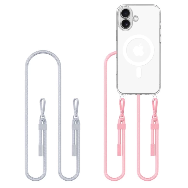 Чехол Tech-Protect Flexair Chain для iPhone 16 Grey Pink with MagSafe (5906302380206)