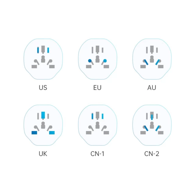 Переходник сетевой Tech-Protect Universal Travel Adapter White (5906302380459)