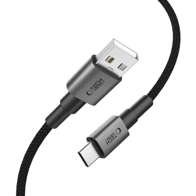 Кабель Tech-Protect Ultraboost DNA USB-A to USB-C 15W 0.25 m Iron Grey (5906302380701)