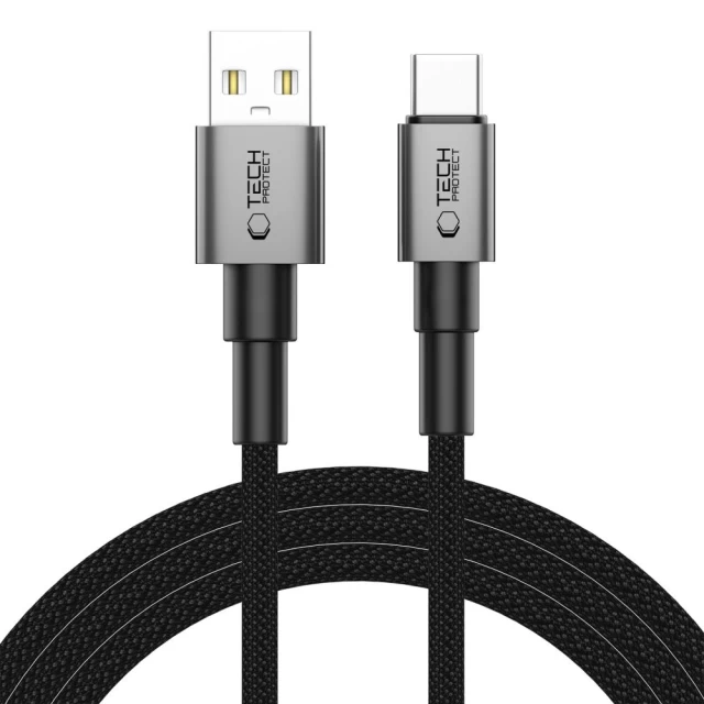 Кабель Tech-Protect Ultraboost DNA USB-A to USB-C 15W 2 m Iron Grey (5906302380732)