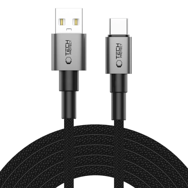 Кабель Tech-Protect Ultraboost DNA USB-A to USB-C 15W 3 m Iron Grey (5906302380749)