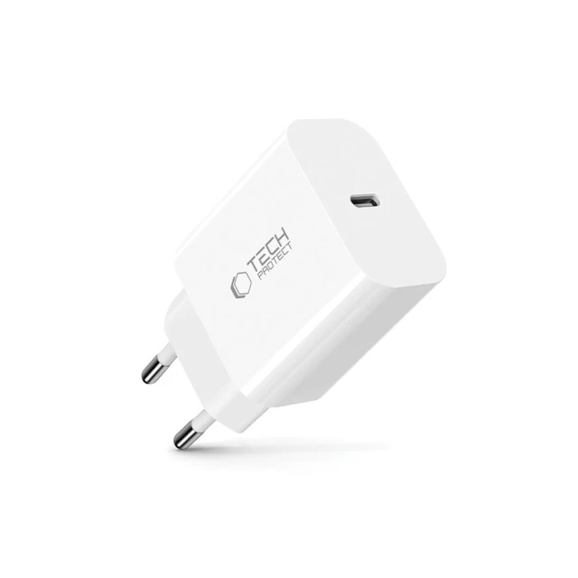 Сетевое зарядное устройство Tech-Protect NC20W PD 20W USB-C White (5906302380985)