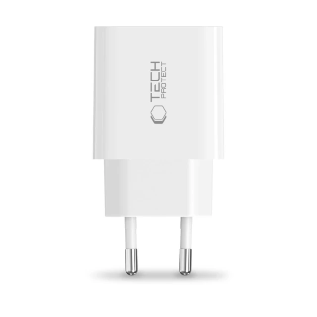 Сетевое зарядное устройство Tech-Protect NC20W PD 20W USB-C White (5906302380985)