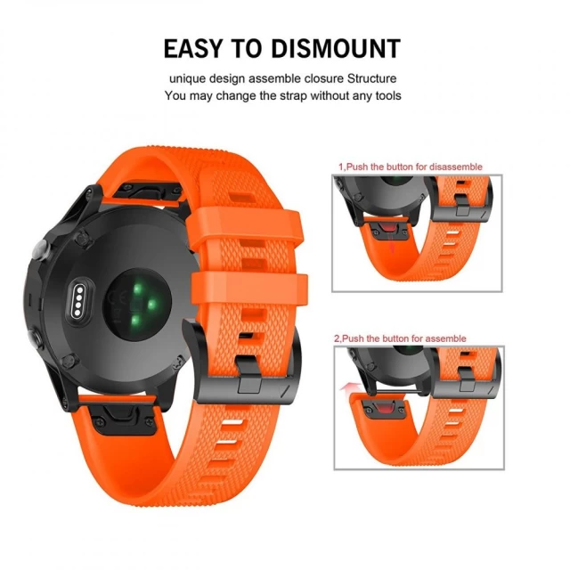 Ремінець Tech-Protect Smooth для Garmin Fenix 5 | 6 | 6 Pro | 7 Orange (5906735415049)