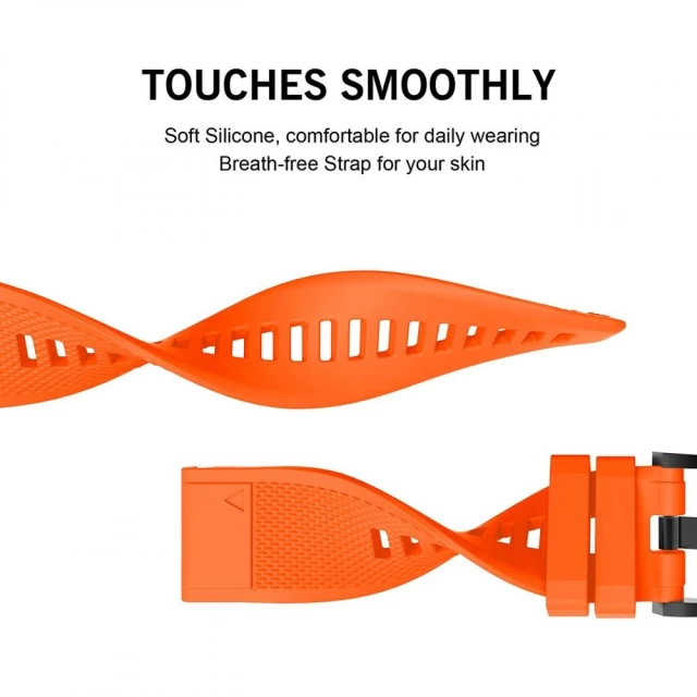 Ремінець Tech-Protect Smooth для Garmin Fenix 5 | 6 | 6 Pro | 7 Orange (5906735415049)