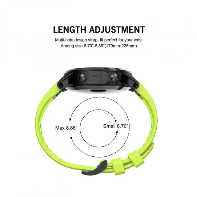 Ремінець Tech-Protect Smooth для Garmin Fenix 5 | 6 | 6 Pro | 7 Green (5906735415063)