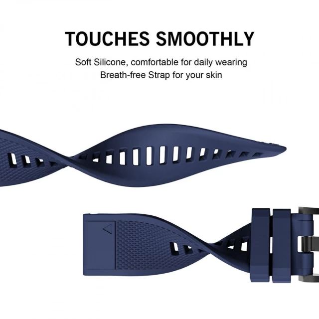 Ремешок Tech-Protect Smooth для Garmin Fenix 5 | 6 | 6 Pro | 7 Navy Blue (5906735415070)