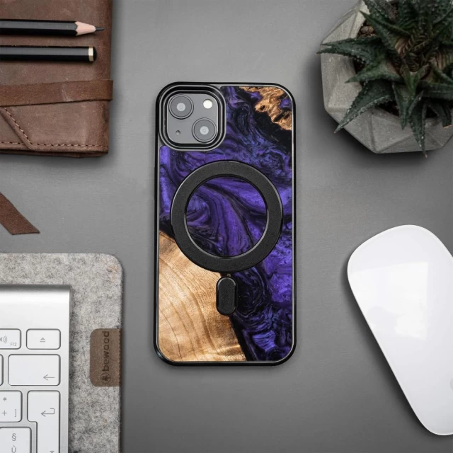 Чохол Bewood Unique Violet для iPhone 13 Purple Black with MagSafe (5907511786711)