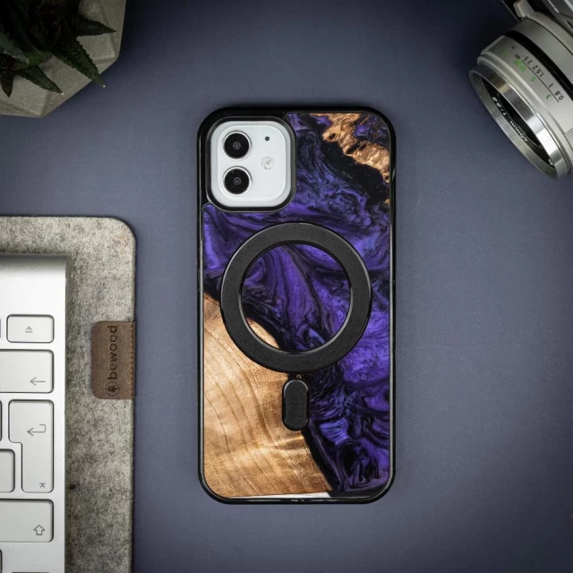 Чехол Bewood Unique Violet для iPhone 12 | 12 Pro Purple Black with MagSafe (5907511787473)