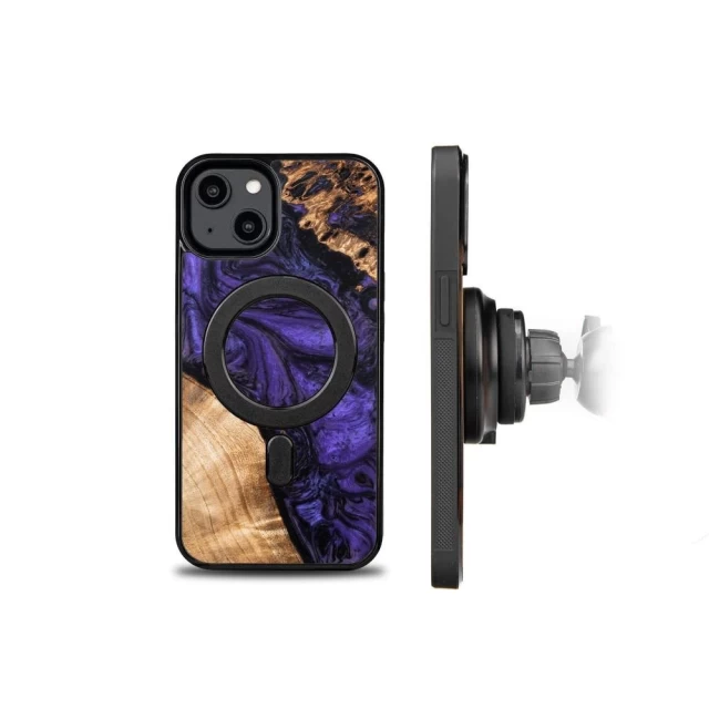Чехол Bewood Unique Violet для iPhone 15 Purple Black with MagSafe (5907511792675)