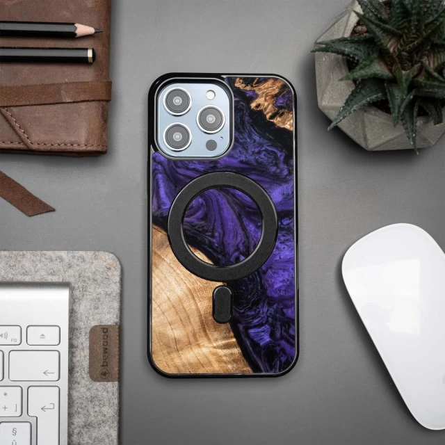 Чохол Bewood Unique Violet для iPhone 15 Pro Max Purple Black with MagSafe (5907511795140)