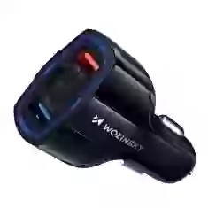 Автомобильное зарядное устройство Wozinsky Quick Charge 24W 2xUSB-A/USB-C Black (WCC-01)