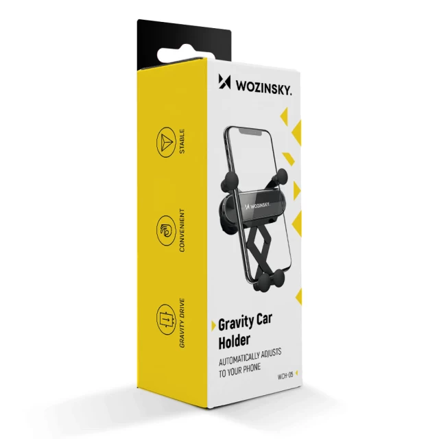 Автотримач Wozinsky Gravity Car Mount Phone Holder Black (WCH-05)