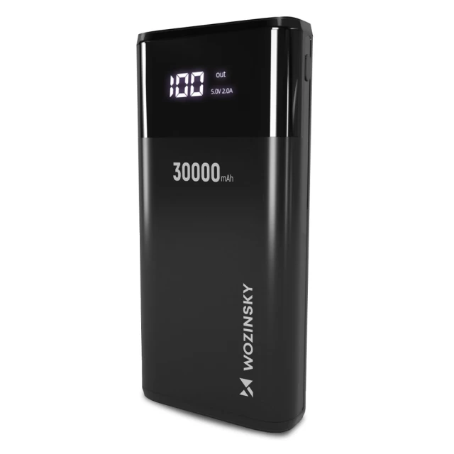 Портативний зарядний пристрій Wozinsky LCD-Display 20W 30000 mAh Black (WPB-001BK)