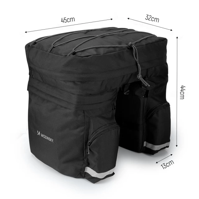 Сумка для велосипеда на багажник Wozinsky Travel Waterproof Bag 60L with Rain Cover Black (WBB13BK)