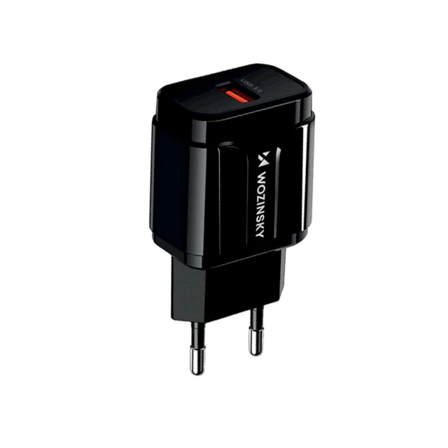 Мережевий зарядний пристрій Wozinsky QC 19W USB-A Black (WWC-B02)