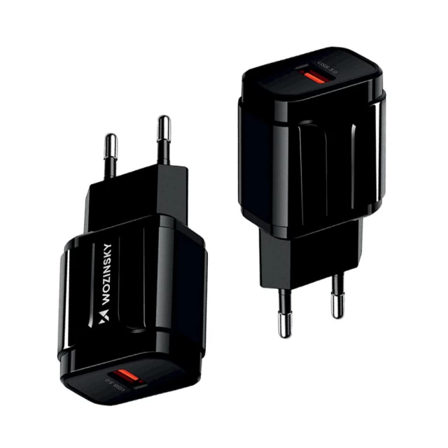 Сетевое зарядное устройство Wozinsky QC 19W USB-A Black (WWC-B02)