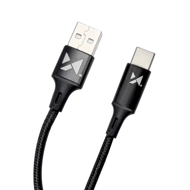 Кабель Wozinsky USB-A to USB-C 1m Black (WUC-C1B)