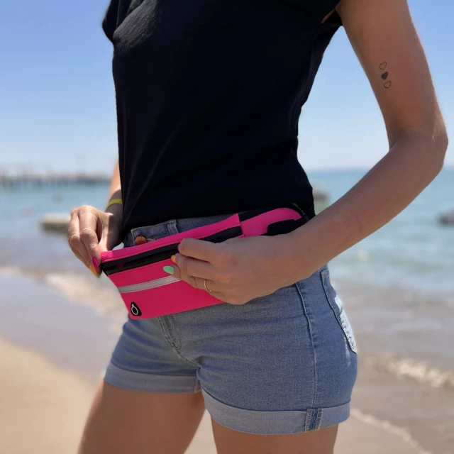 Спортивна сумка на пояс Wozinsky Expandable Running Belt Pink (WRBPI1)