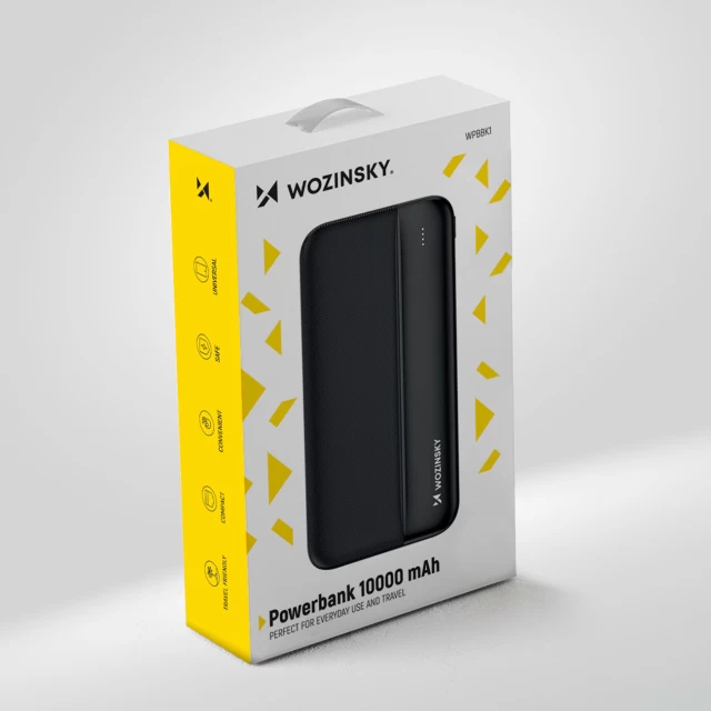 Портативное зарядное устройство Wozinsky 14.8W 10000 mAh Black (5907769307379)